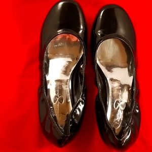 Jessica Simpson Black Gloss Flats 7.5